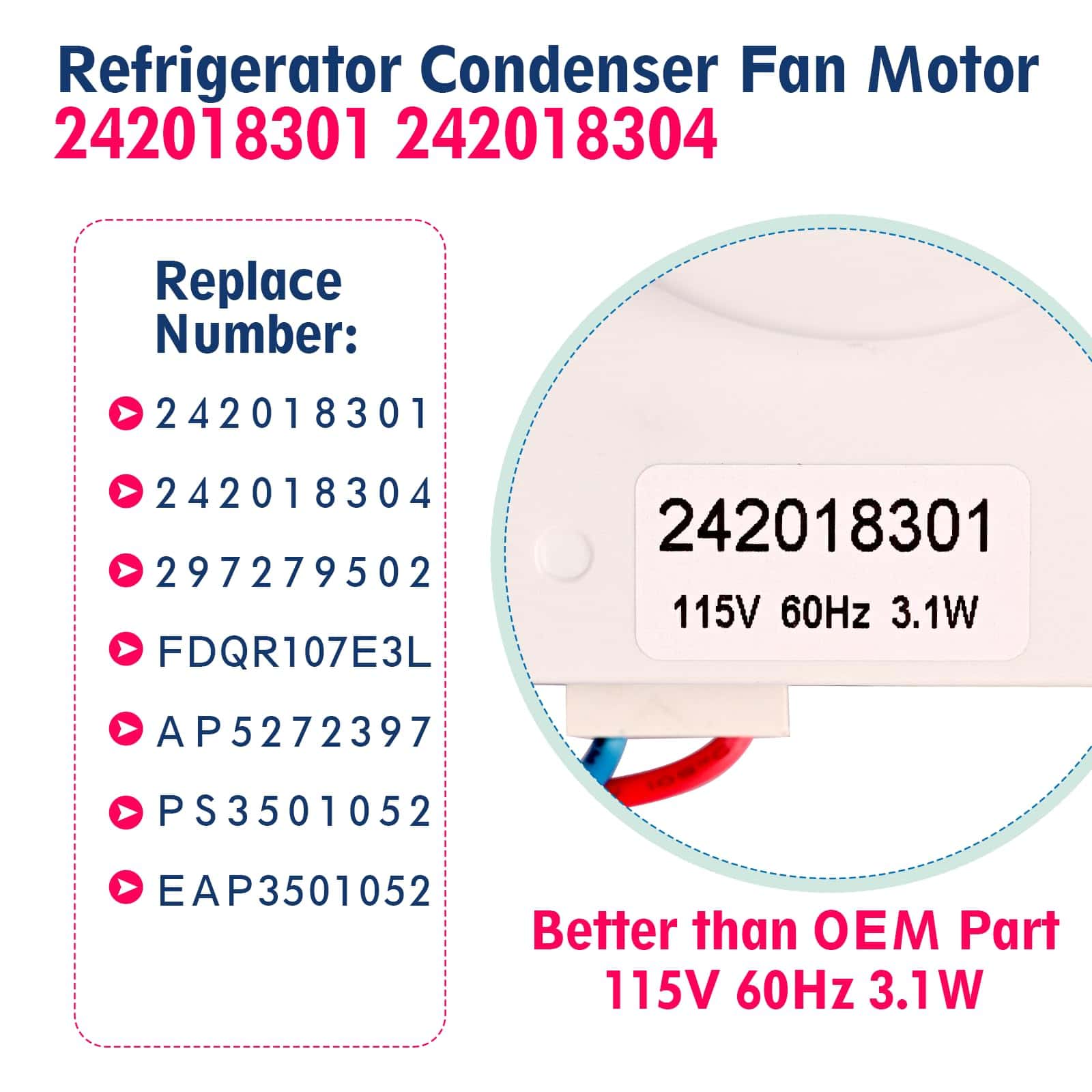 Motor del Ventilador del Condensador de -e Kenmore - Imagen 4