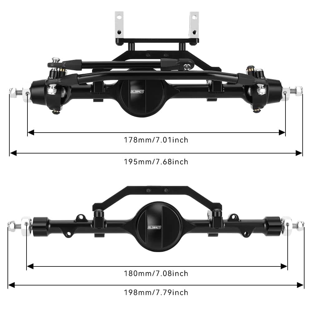 Conjunto de Eje Delantero y Trasero de Aluminio GLOBACT D90 - Imagen 3