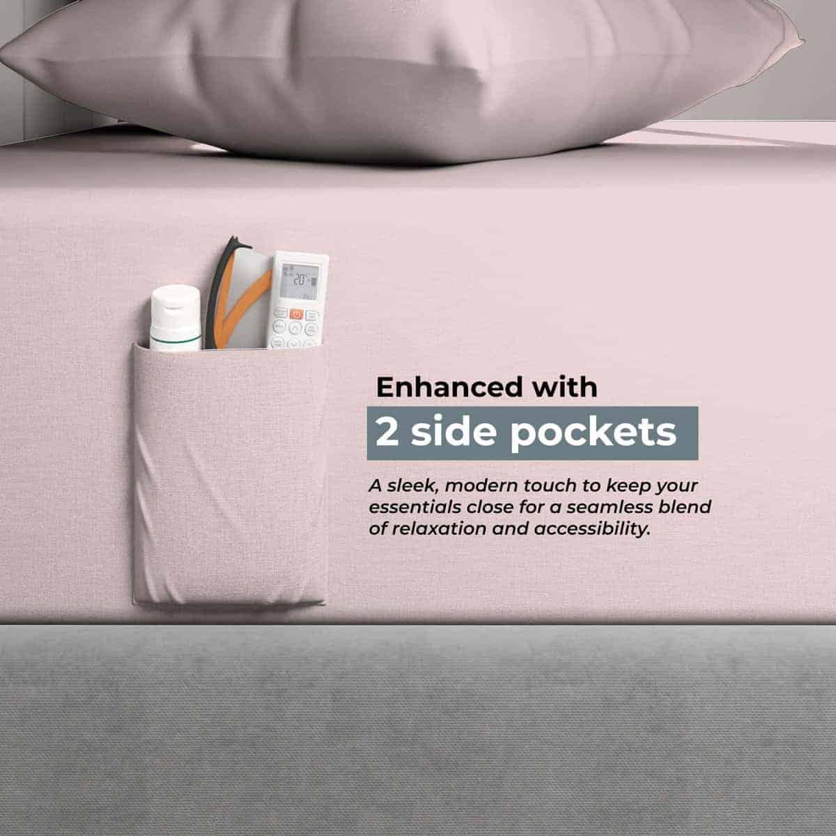 Juego de sábanas 100% algodón satén SleepRX -Rosa - Imagen 5