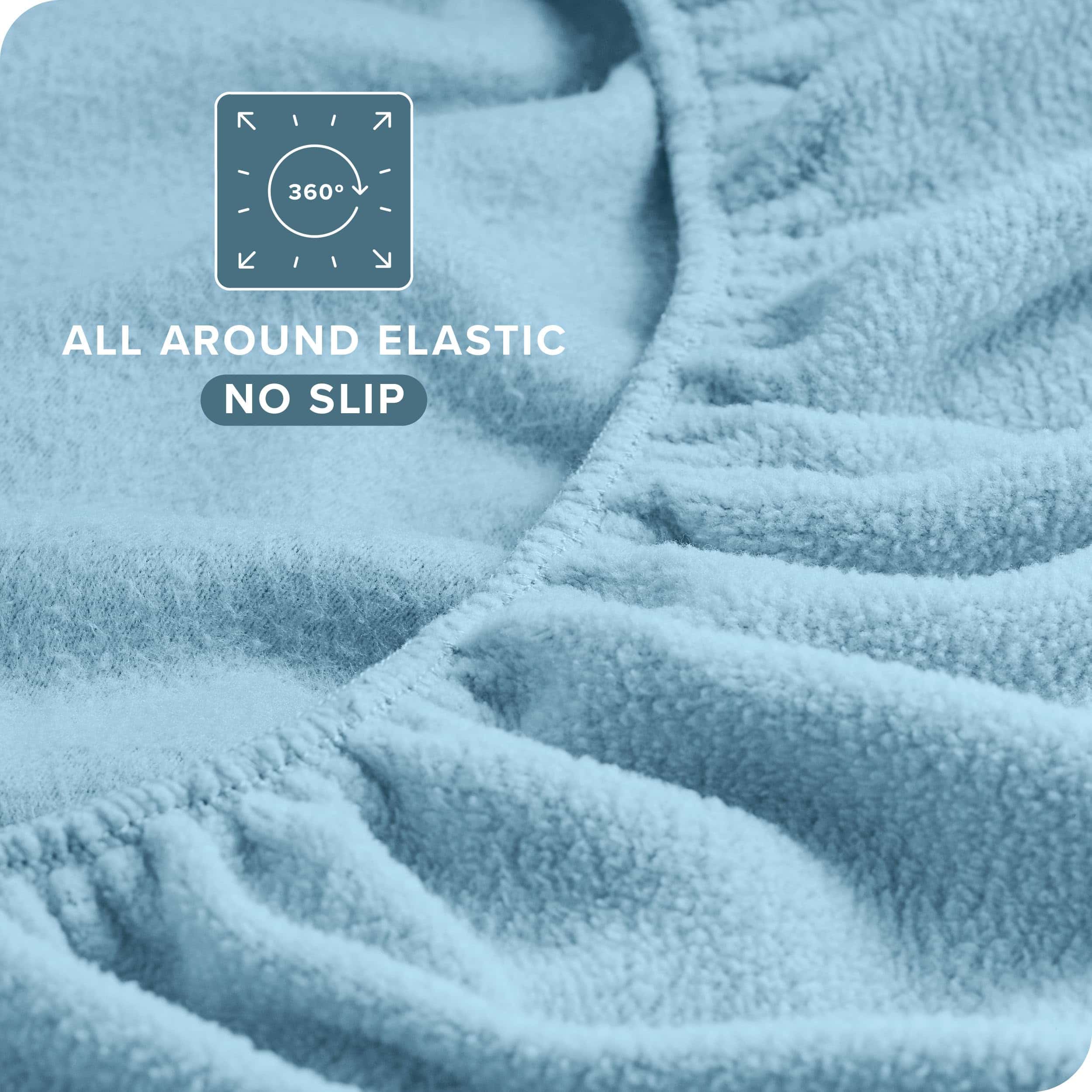 Juego de sábanas de franela extra suave Bare -Azul Claro - Imagen 8