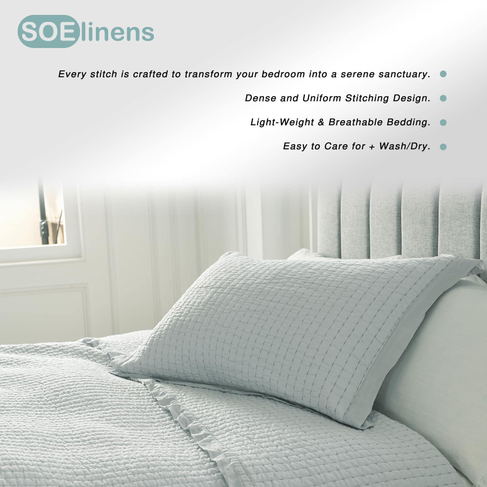 Juego de Edredón de Matrimonio SOElinens - 100% Algodón - Imagen 5