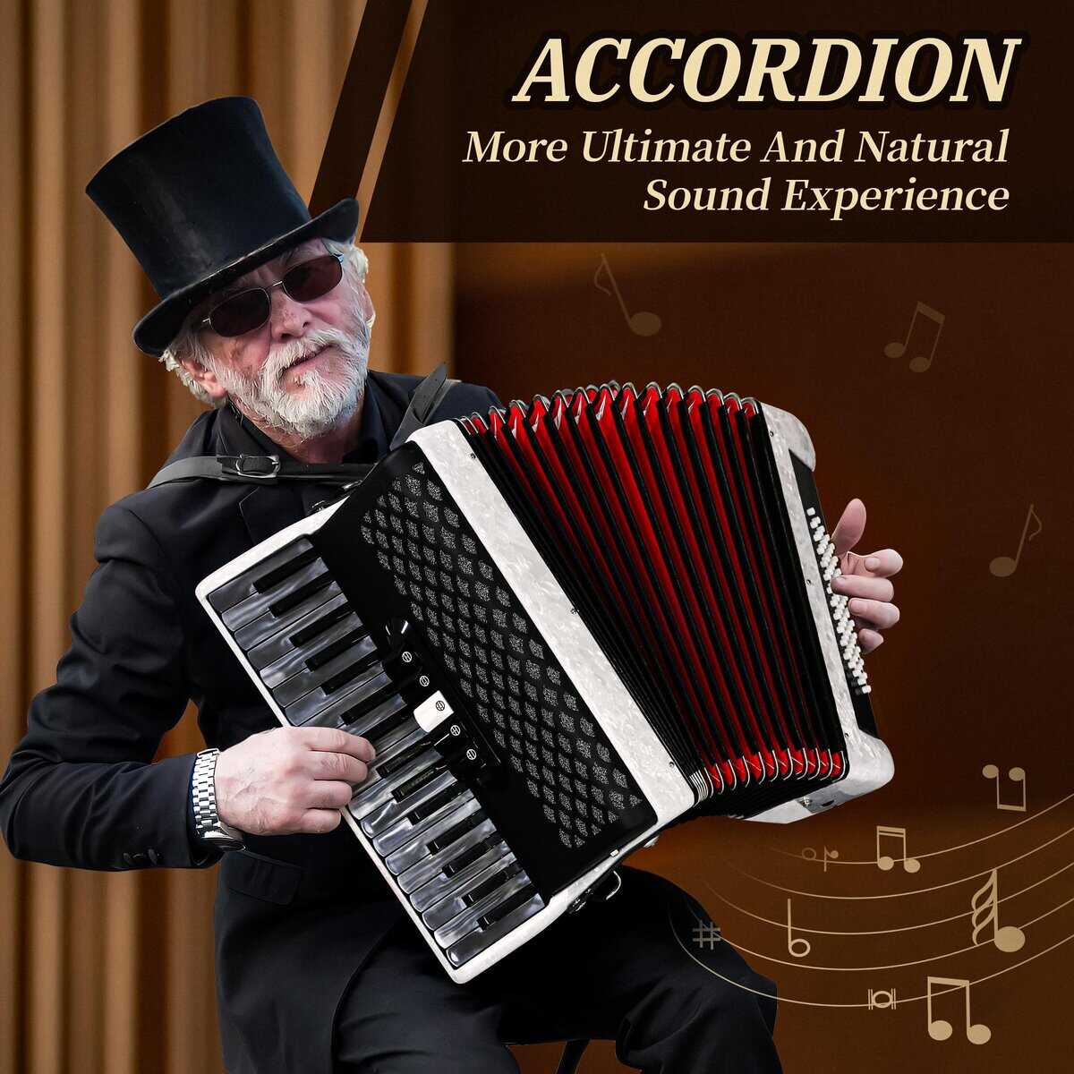 Acordeón 34 teclas 60 teclas de bajo - (blanco) - Imagen 3