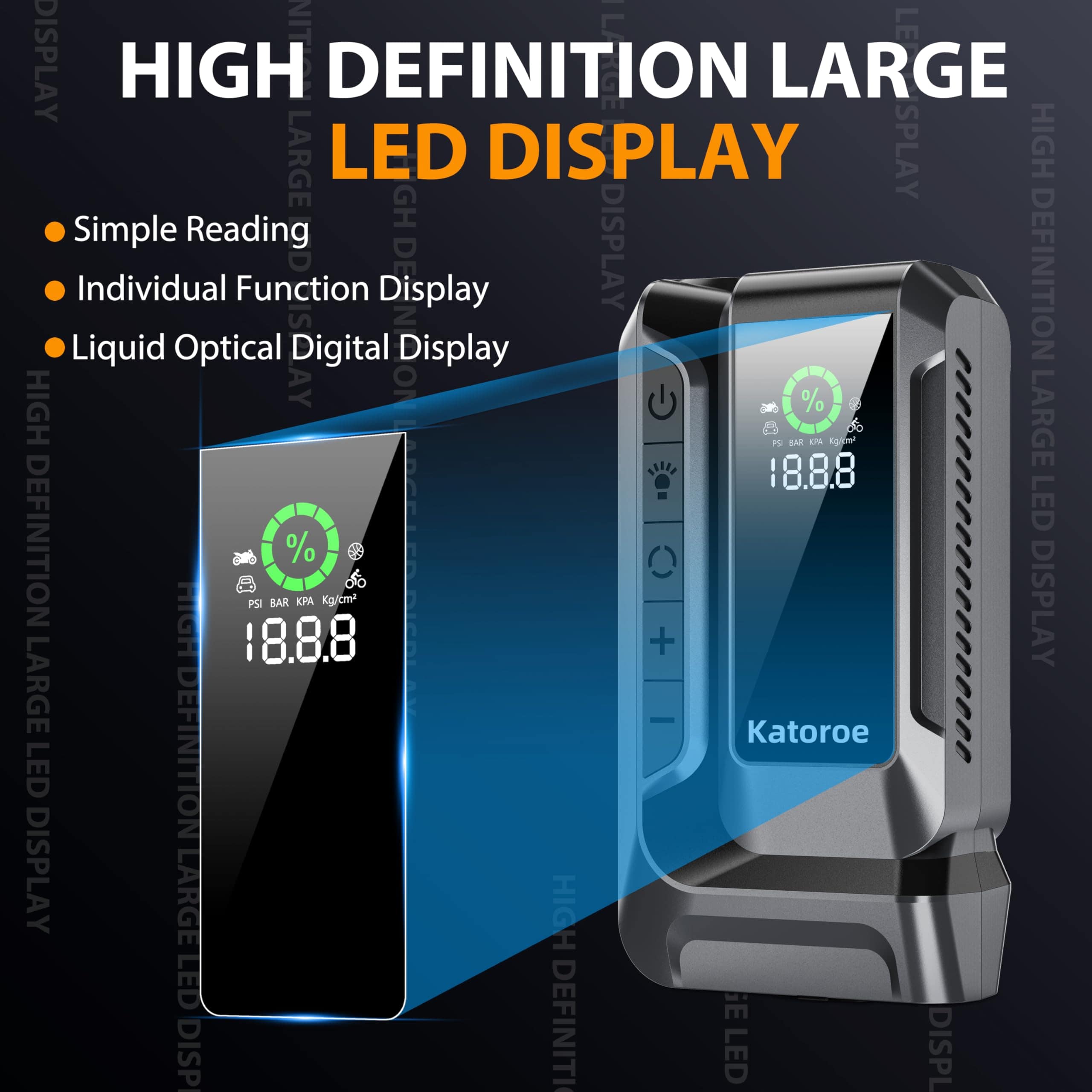 Arrancador de Coche Katoroe Q16 con Compresor de Aire, - Imagen 8