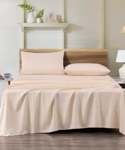 Juego de sábanas rosa blush Chezmoi Collection de 4 piezas