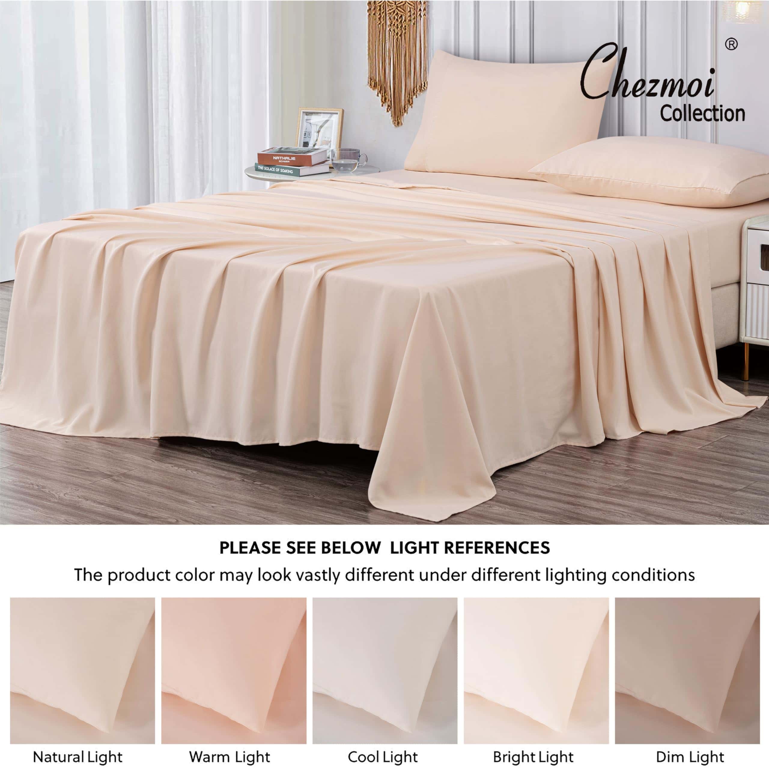 Juego de sábanas rosa blush Chezmoi Collection de 4 piezas - Imagen 6