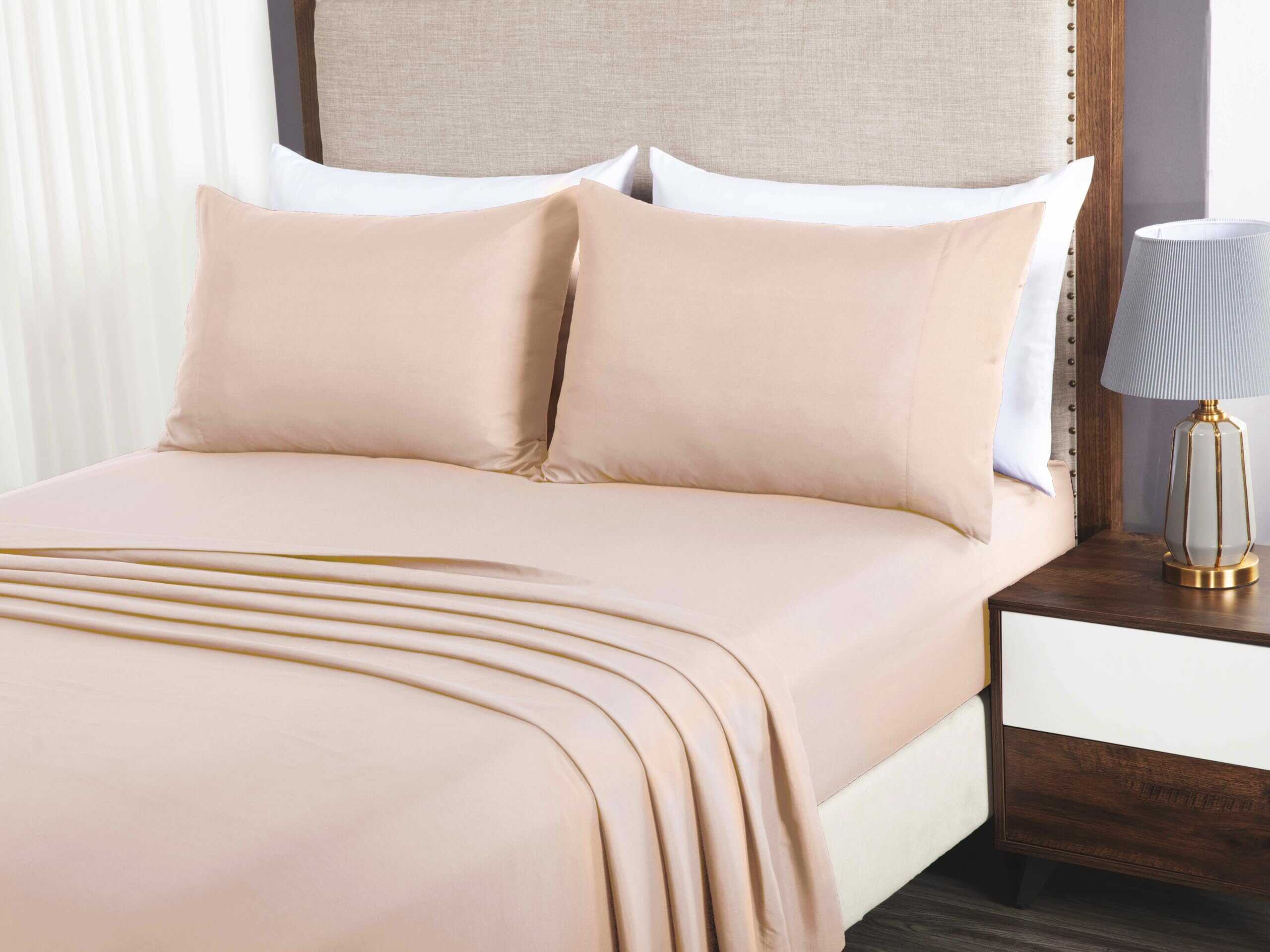 Juego de sábanas rosa blush Chezmoi Collection de 4 piezas - Imagen 4