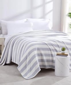 Manta 100% Algodón a Rayas para Cama Individual o