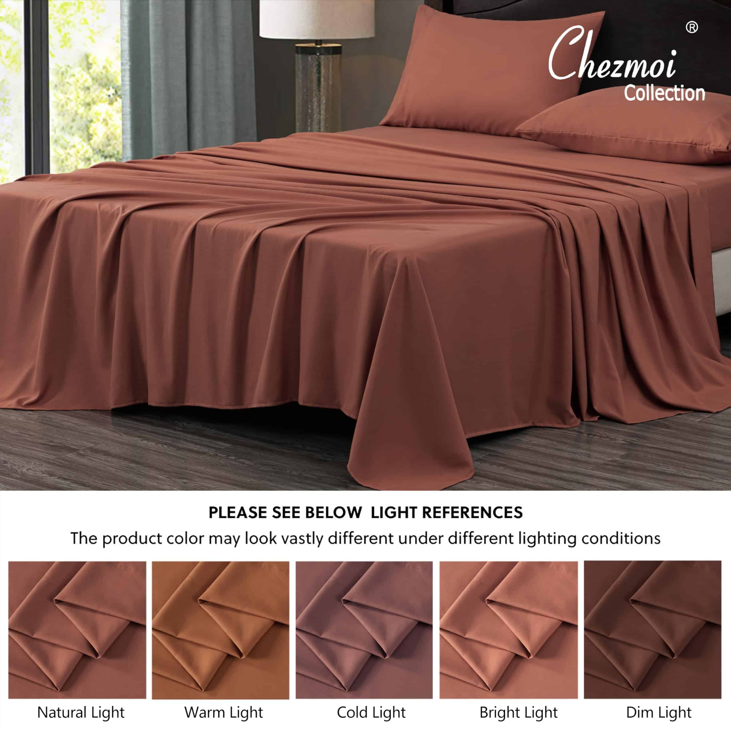 Juego de sábanas King Size de 4 piezas Chezmoi Collection - Imagen 6