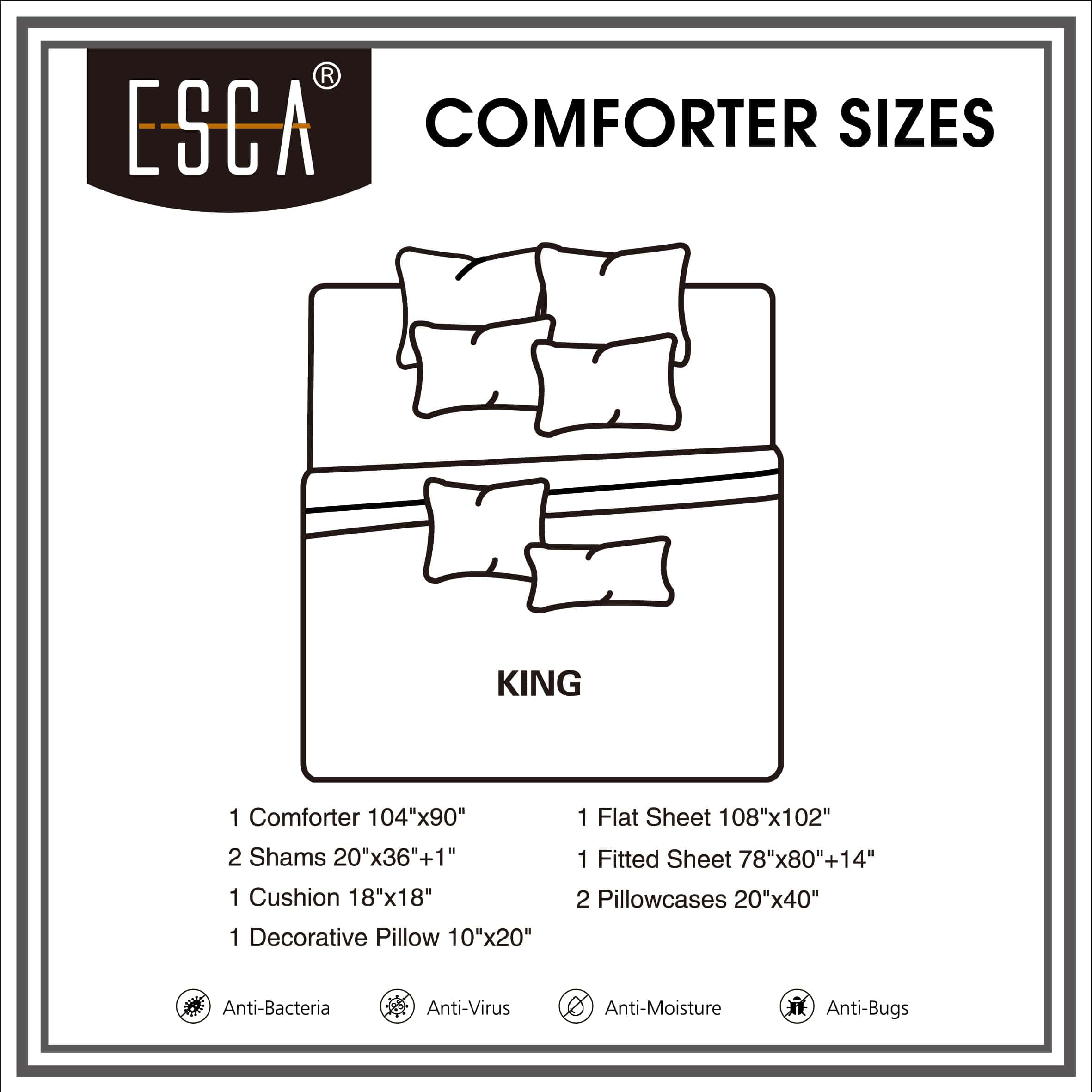 ESCA Juego de Edredón de 9 Piezas Jovana Rosa Rubor y Juego - Imagen 7