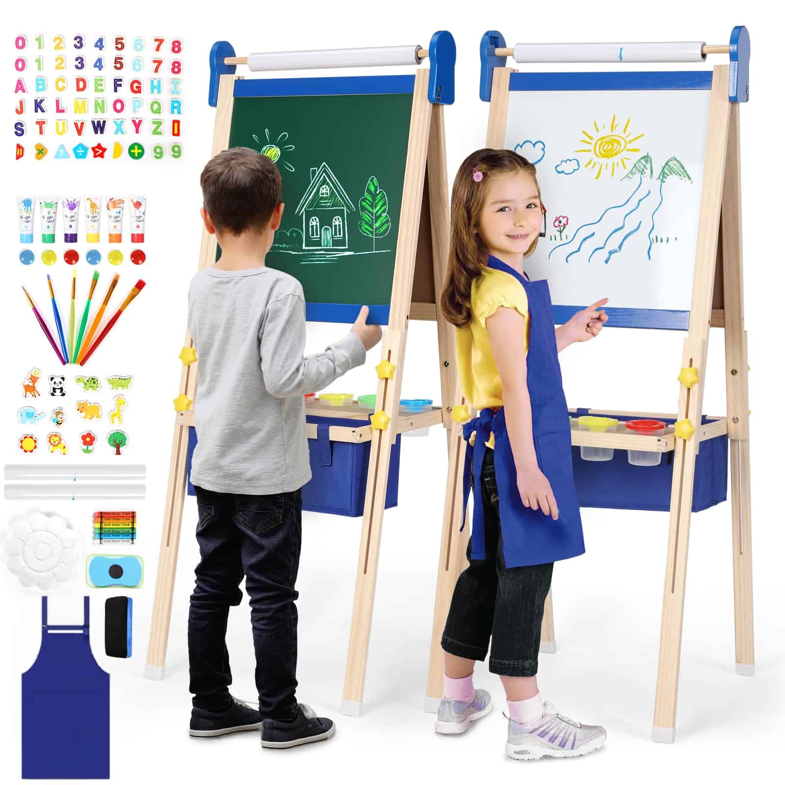 Caballete infantil 3-1, Pizarra magnética y pizarra blanca, - Imagen 9