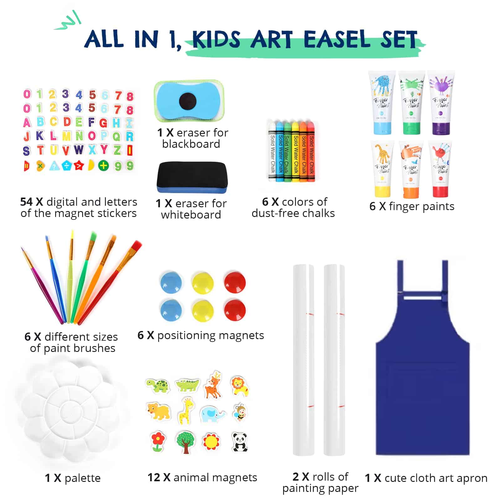 Caballete infantil 3-1, Pizarra magnética y pizarra blanca, - Imagen 7