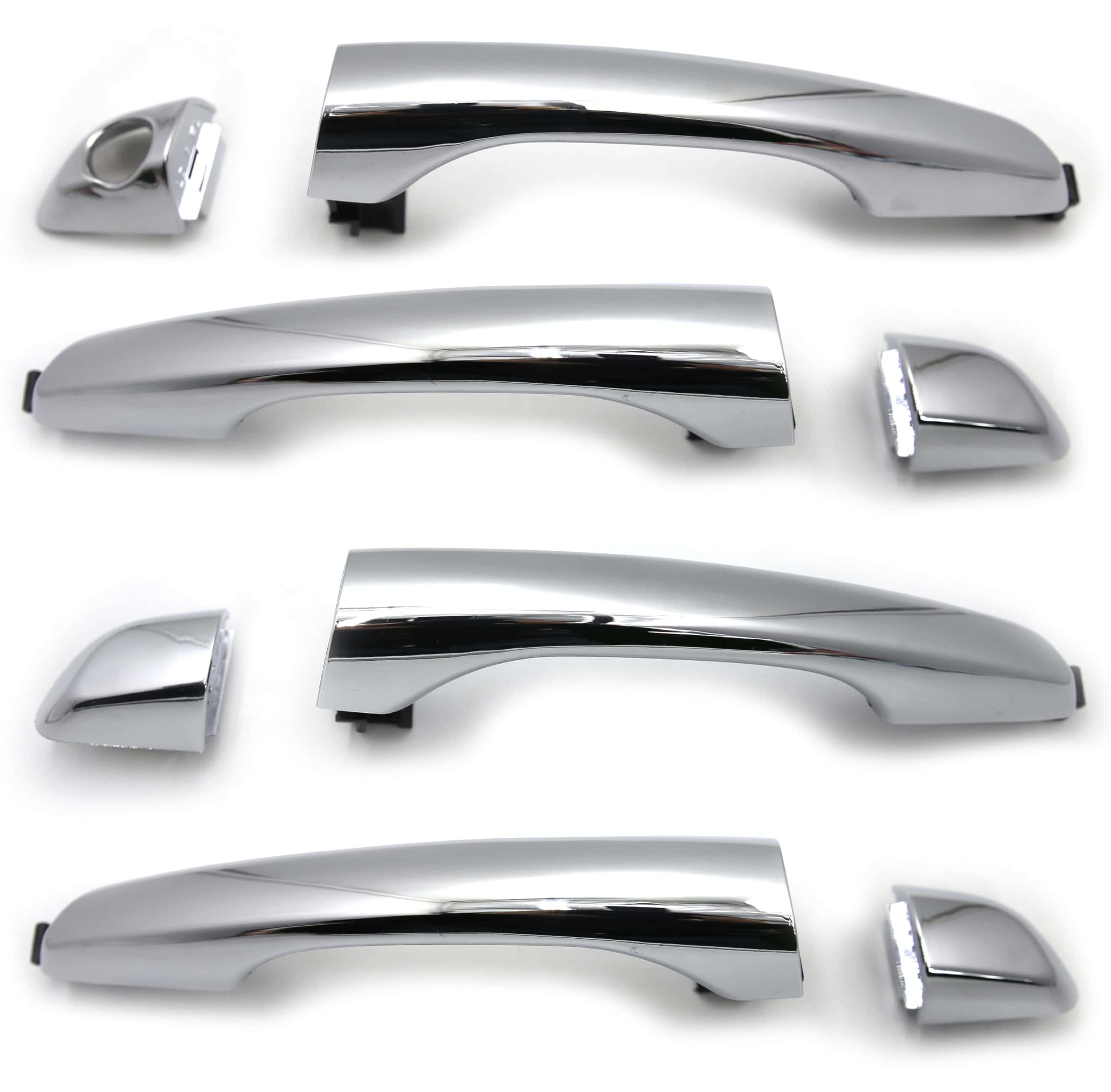 Conjunto de 8Pcs de Manijas de Puerta Cromadas Frontales