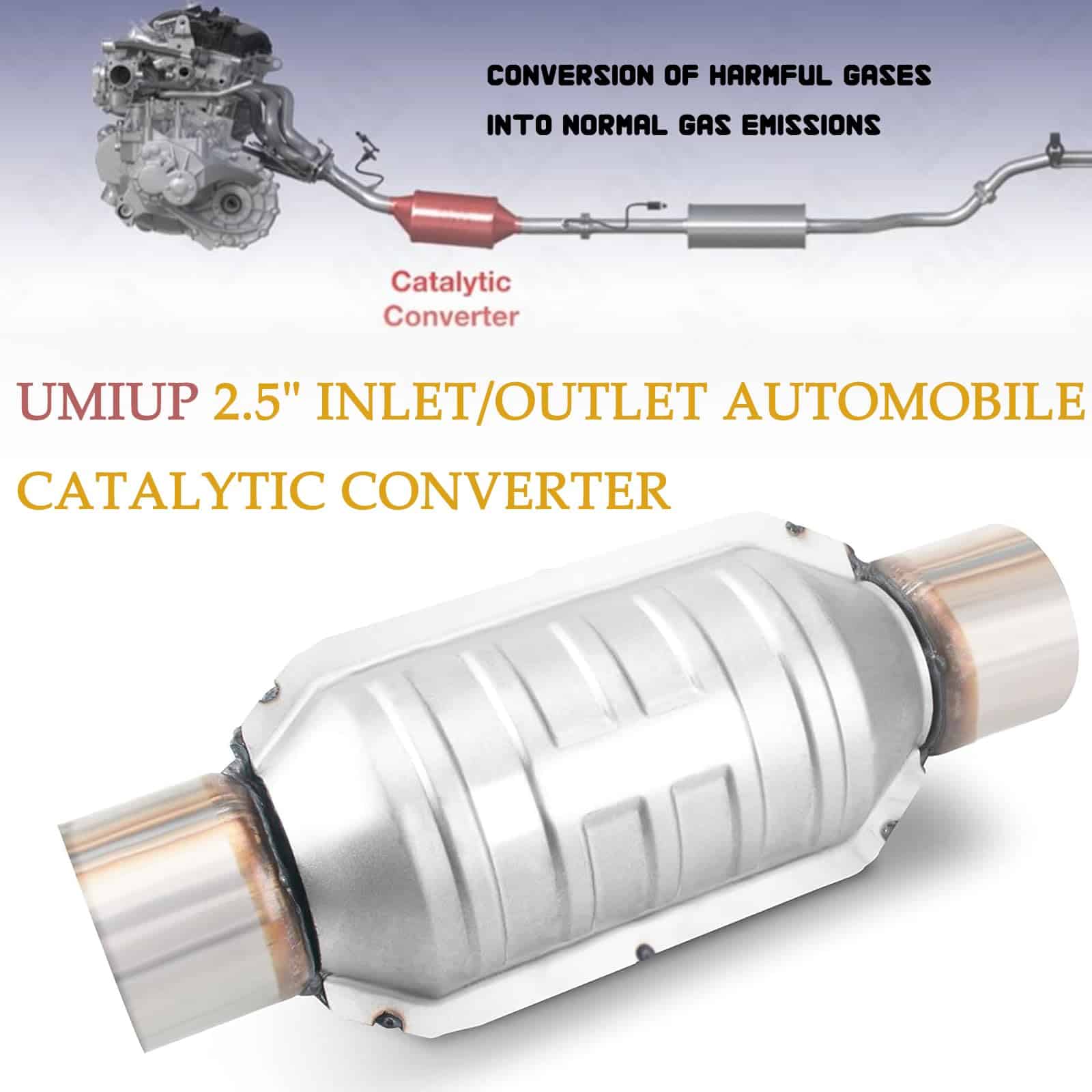 UMIUP 2PCS Convertidor Catalítico Universal de Alto Flujo - Imagen 4