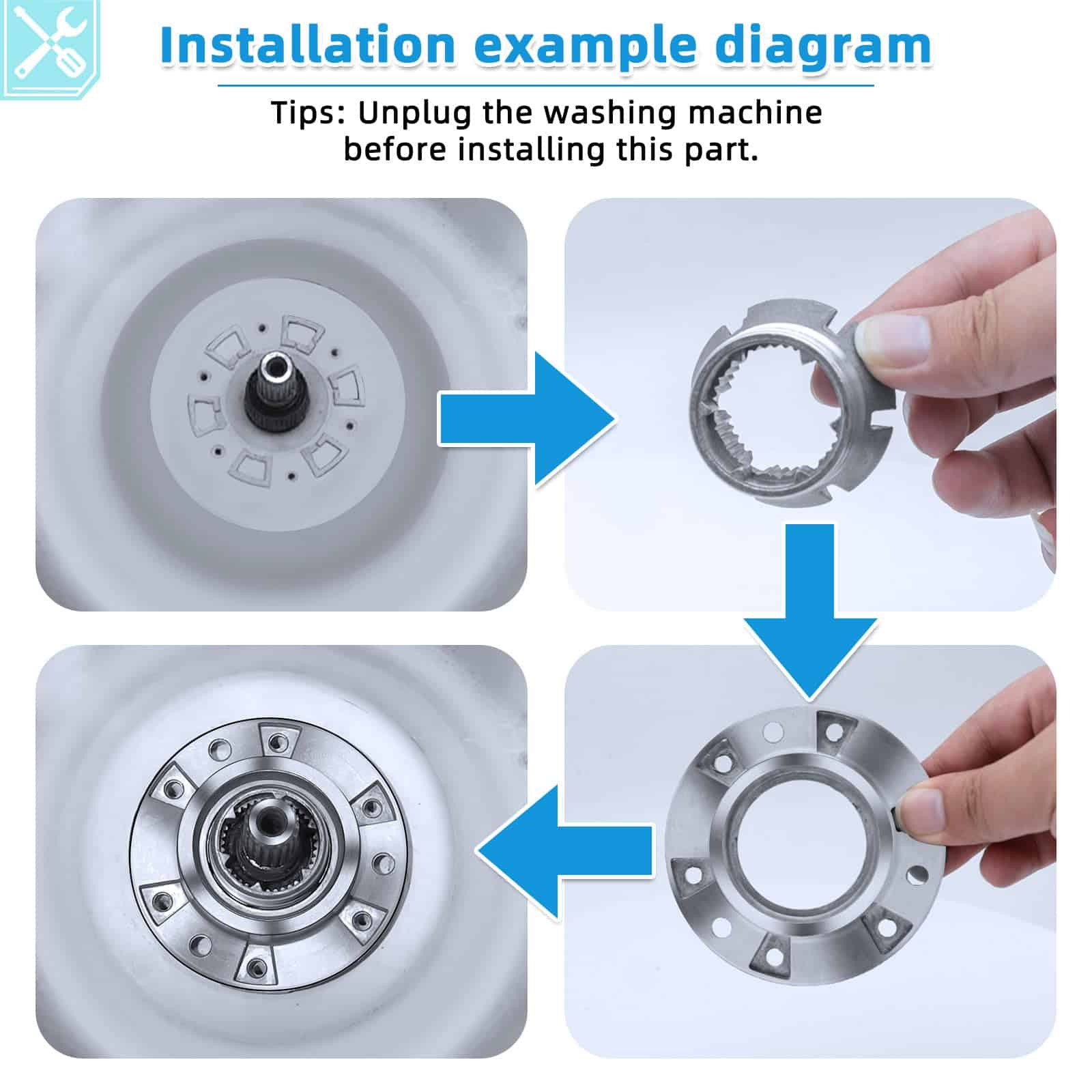 Cubo de unidad de cesta de lavadora de repuesto W10324651 - Imagen 3