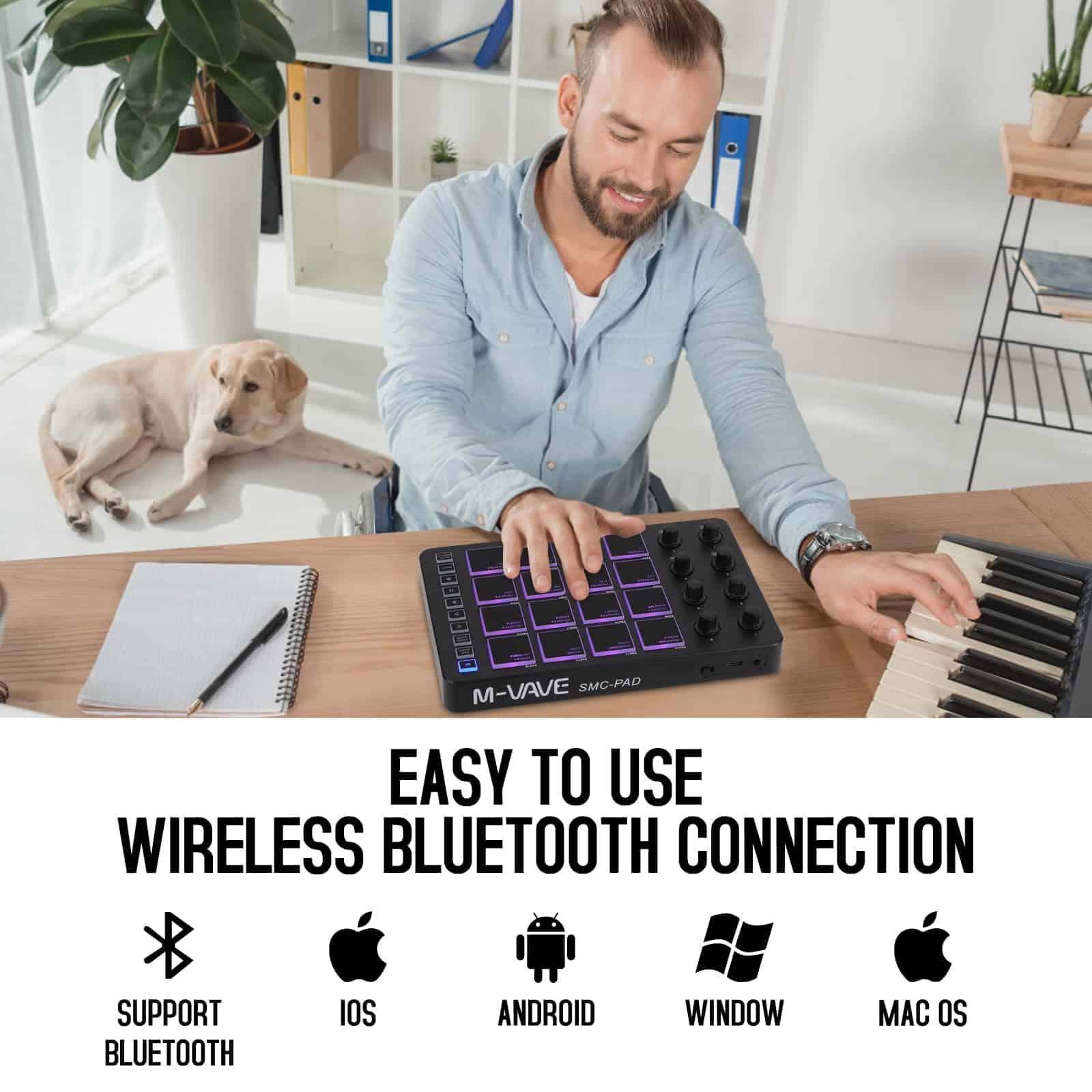 Controlador MIDI inalámbrico M-WAVE, Pads de Controlador - Imagen 5