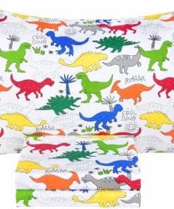 Juego de Sábanas Gemelas Colorido Dinosaurio Lindo