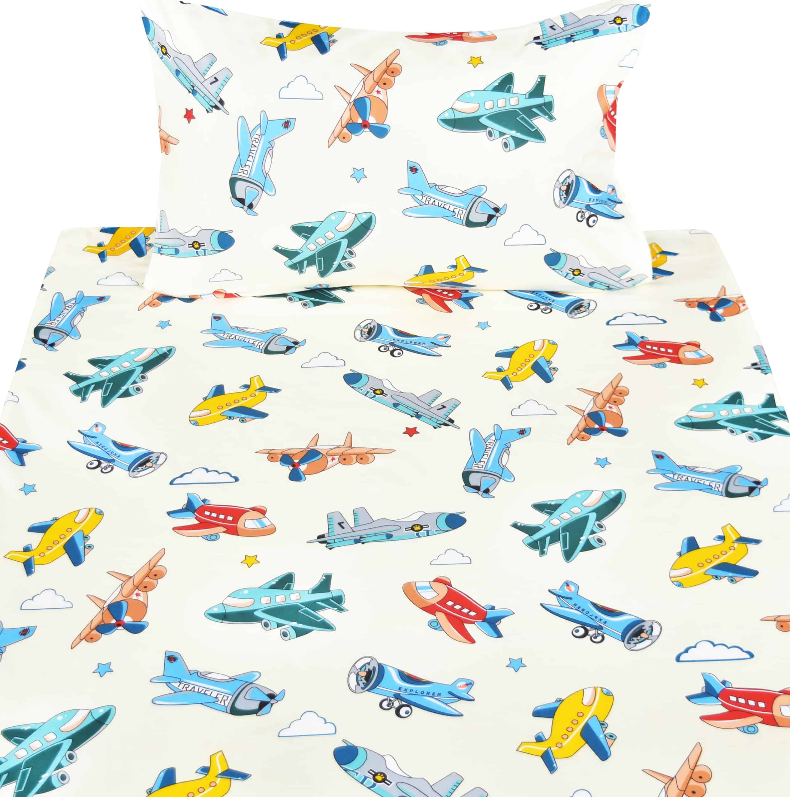 Juego de Sábanas Cómodo para Niños en Avión, 3 Piezas: - Imagen 4