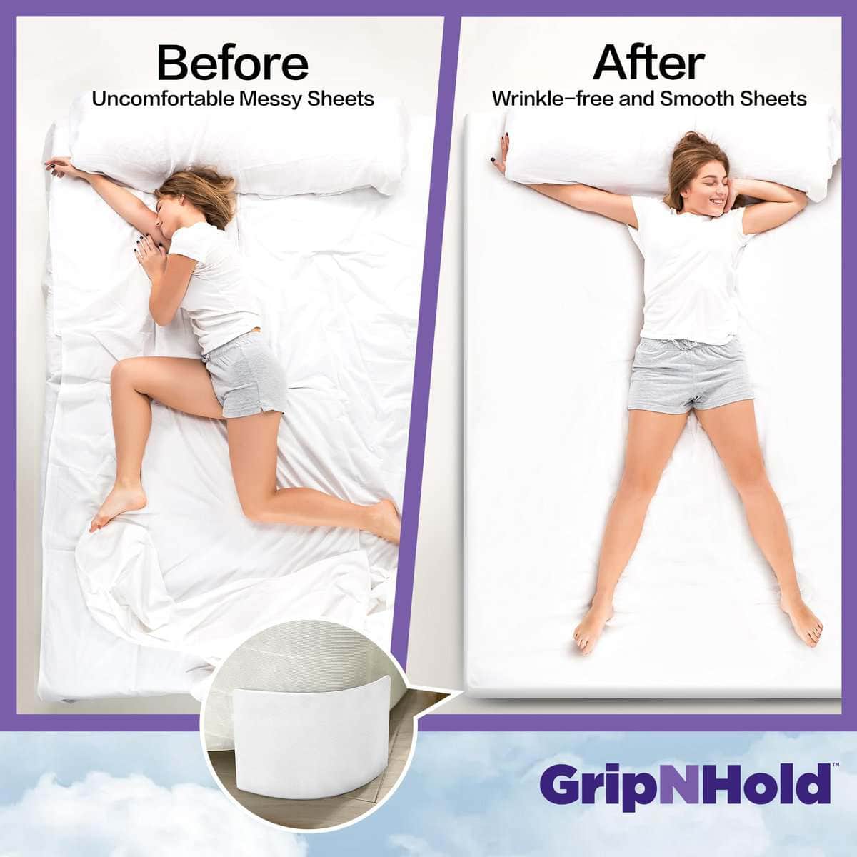 Grip N Hold - Sujetadores de sábanas, discretos, - Imagen 7