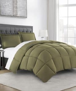 Juego de Edredón Alternativo Verde Oliva Chezmoi Collection
