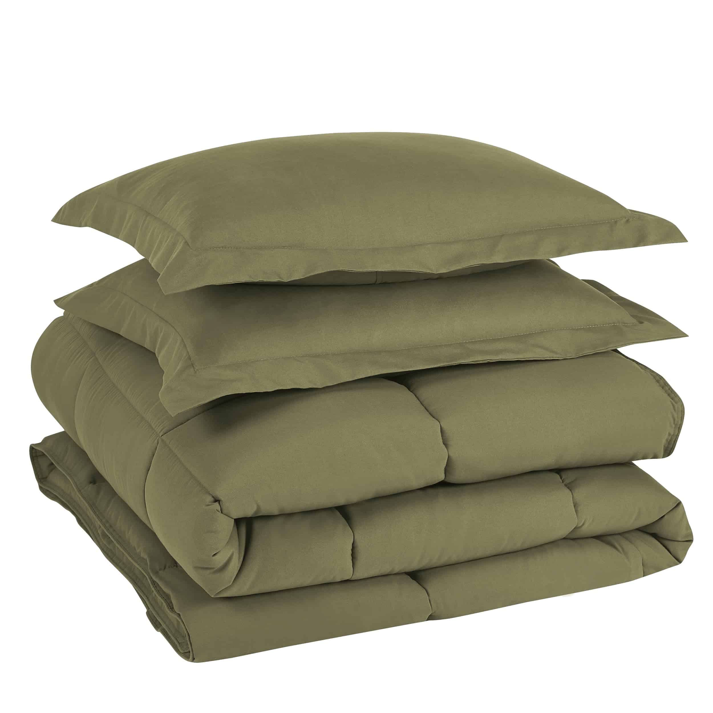 Juego de Edredón Alternativo Verde Oliva Chezmoi Collection - Imagen 7