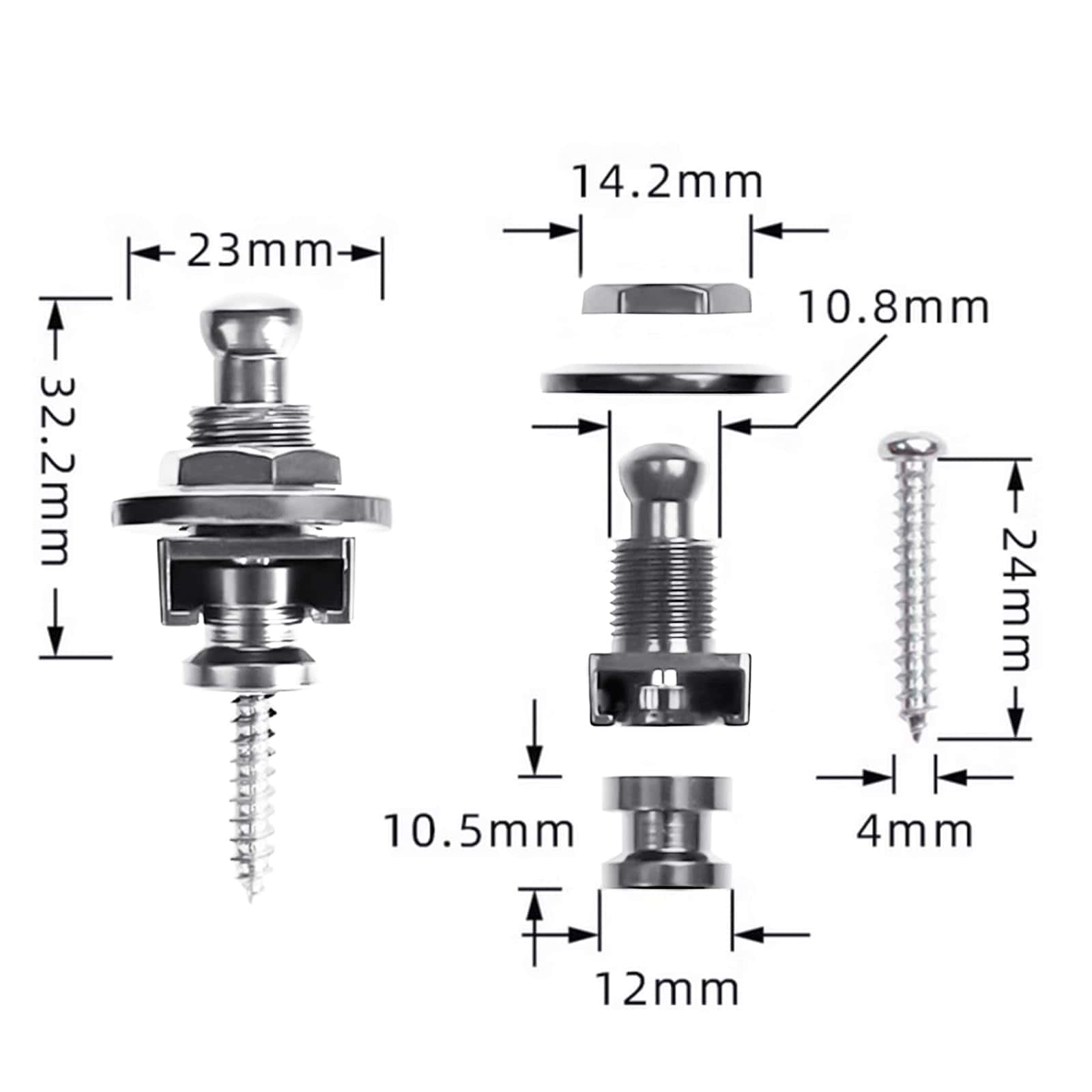 Sistema de Correa y Botones de Seguridad para Guitarra - Imagen 4