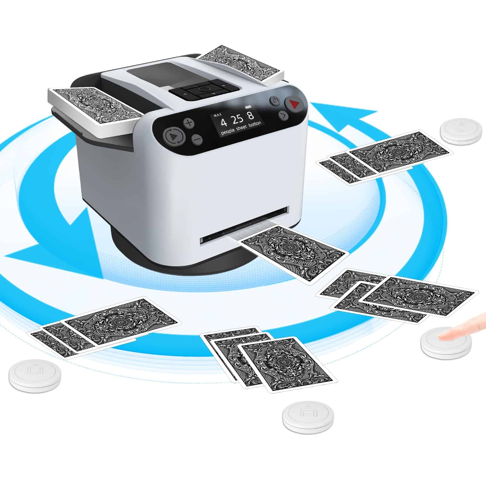 Barajadora automática y máquina repartidora 2 en 1