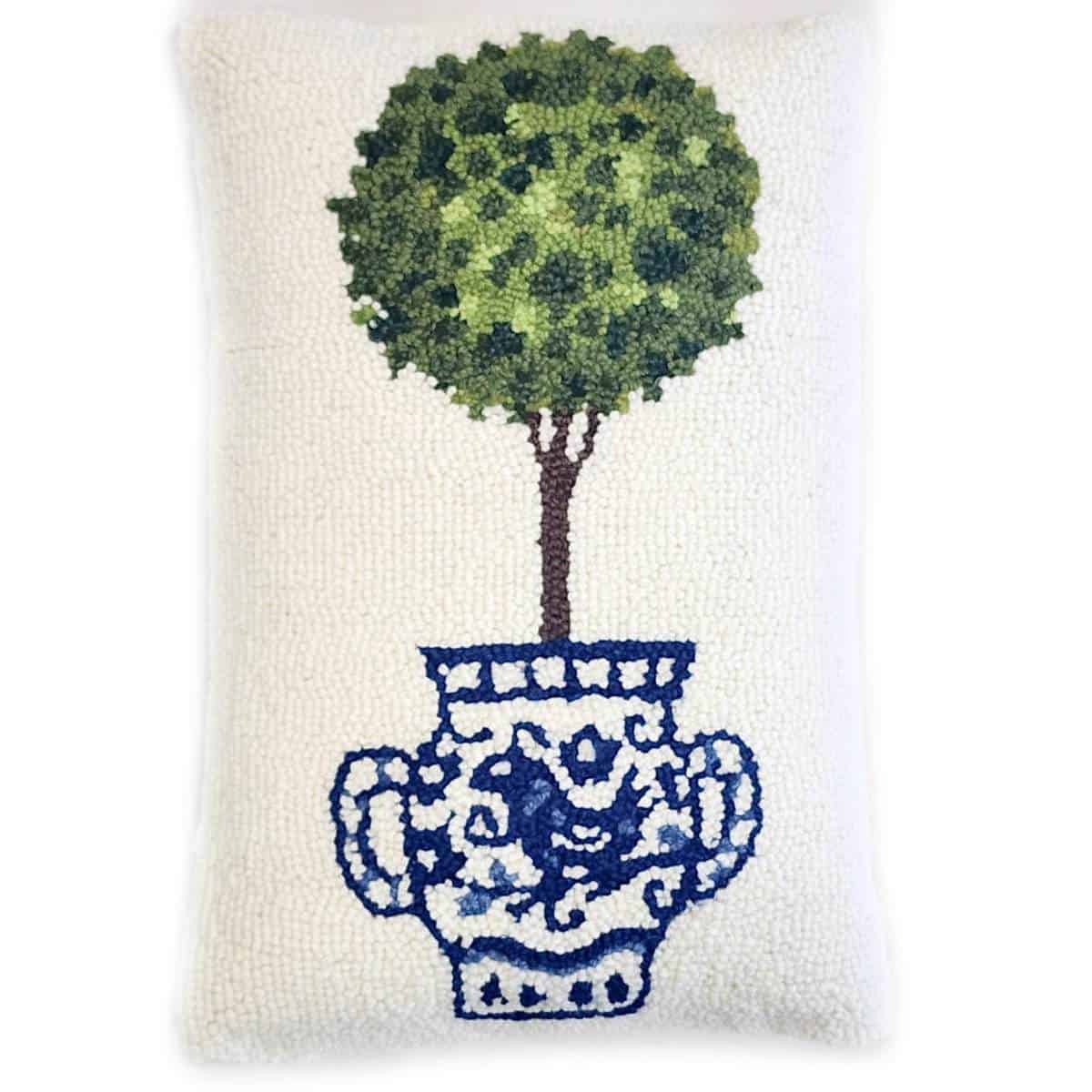 Almohada Decorativa Topiary Chinoiserie - 12 x 18 pulgadas