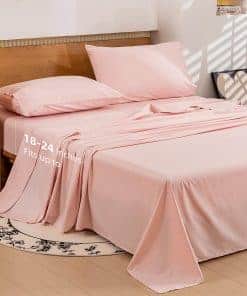 Juego de sábanas de algodón egipcio Levoo -Rosa