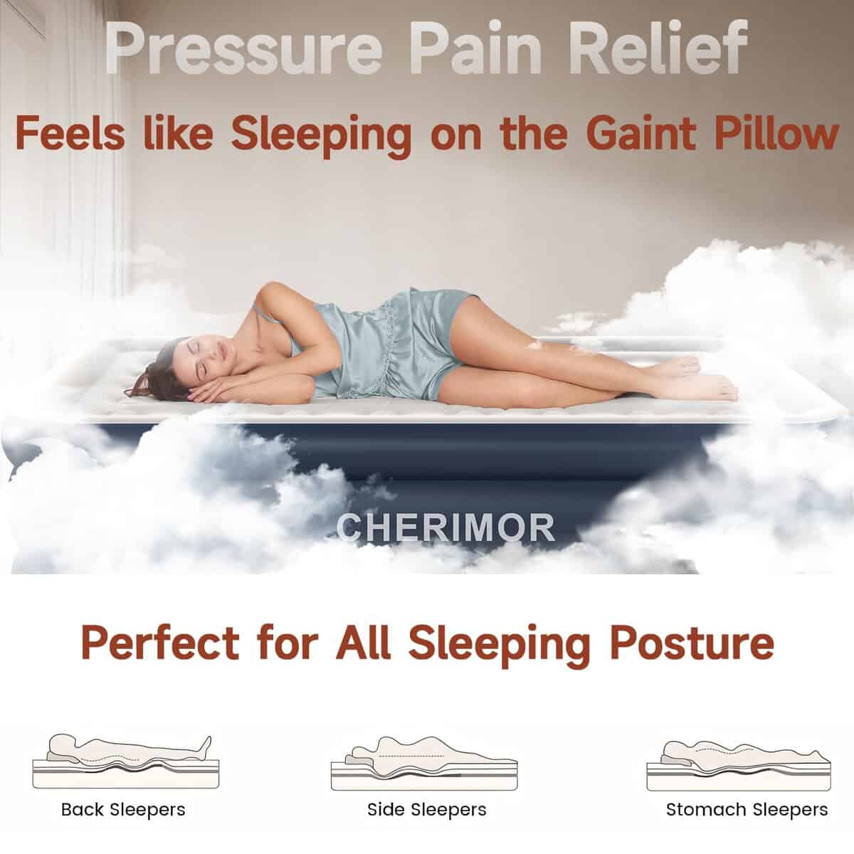 Colchón de Aire CHERIMOR, Colchón Inflable de Tamaño - Imagen 7