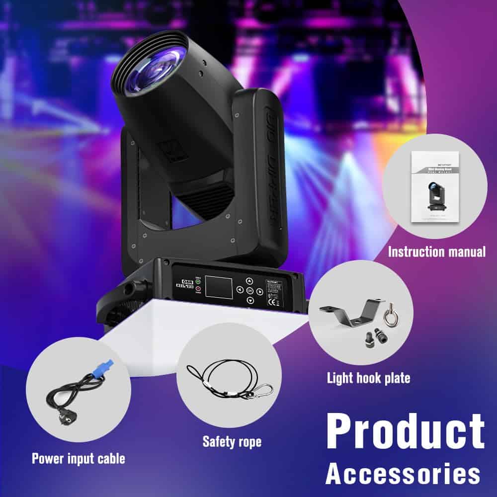 Luces DJ de Cabeza Móvil Betopper 260W 12-CH DMX 8-Facet - Imagen 9