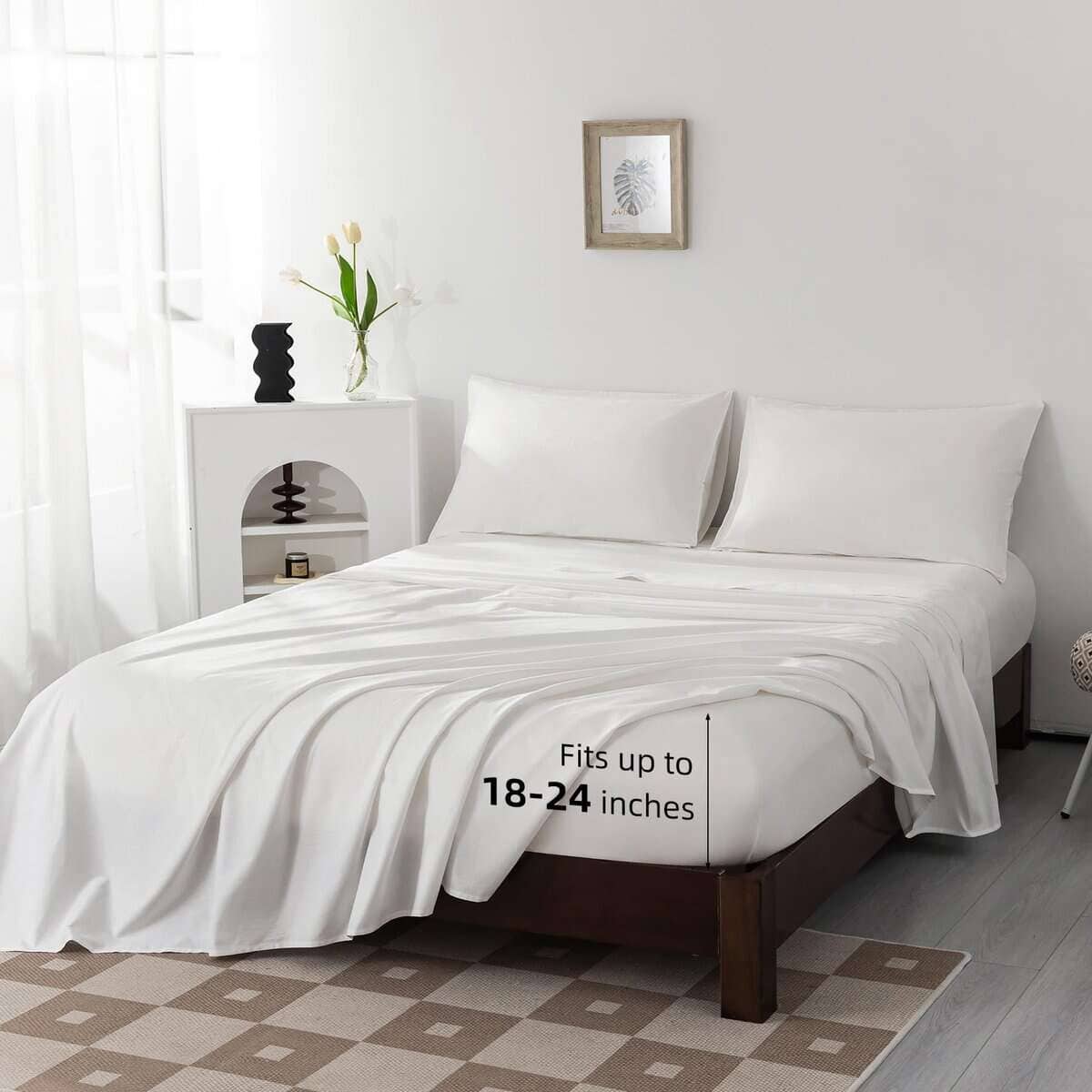 Juego de sábanas de algodón egipcio Levoo Queen Size