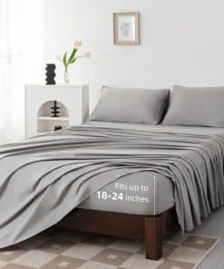 Juego de Sábanas 100% Algodón Egipcio -Gris Claro