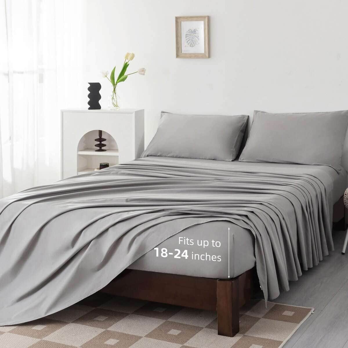 Juego de sábanas de algodón egipcio Levoo Queen Size Set