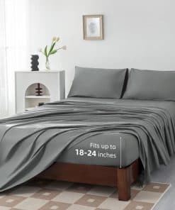 Juego de sábanas 100% algodón egipcio -Gris Oscuro
