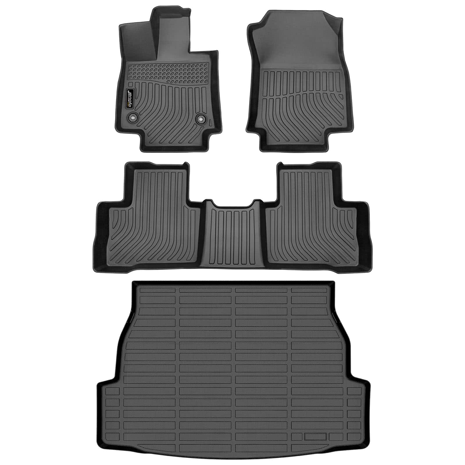 Juego de tapetes para piso de automóvil y -Negro