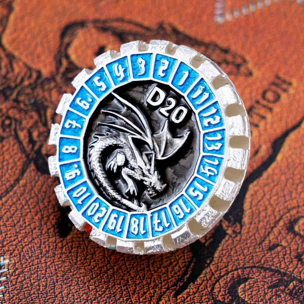 Set de dados DND Dungeons & Dragons, Dados -Plata Azul Perla - Imagen 4