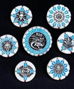 Set de dados DND Dungeons & Dragons, Dados -Plata Azul Perla