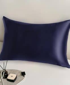 Funda de Almohada de Seda 100% Pura de Morera -Azul Marino