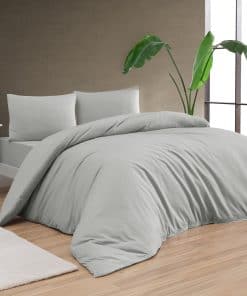 Juego de Funda nórdica 100% Algodón Jersey -Gris