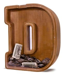 Hucha en forma de letra de madera JOOMLAFLY para niños