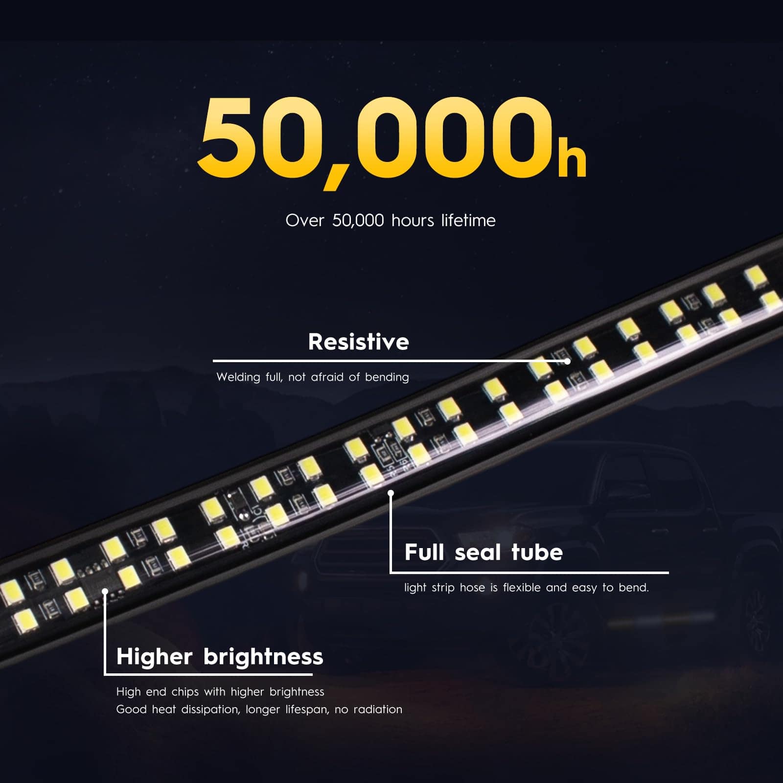 PDSIYWKM 2PCS 70 pulgadas Tiras de Luces de Emergencia 864 - Imagen 5