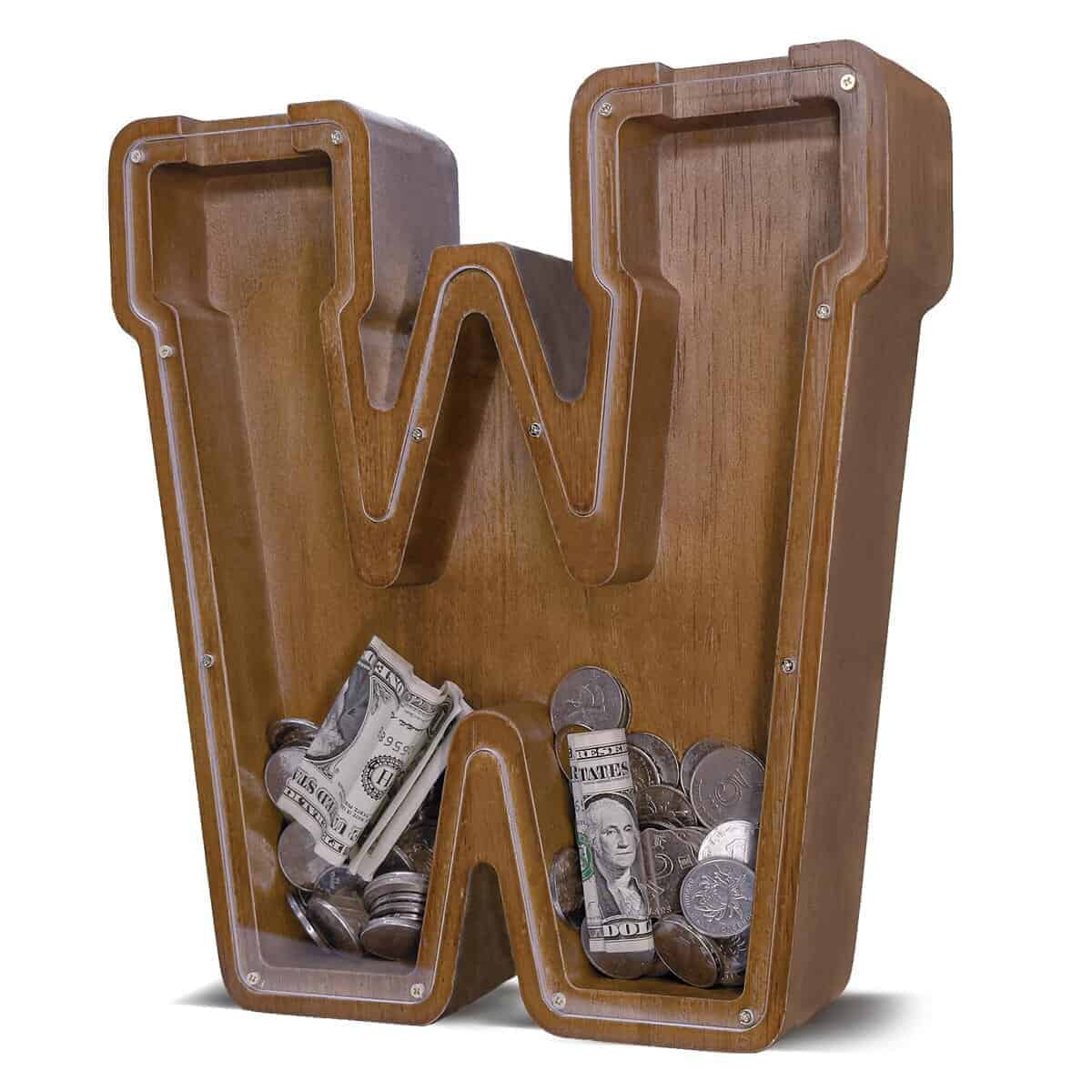 Hucha de Madera con Letra Personalizada para Niños Hucha de