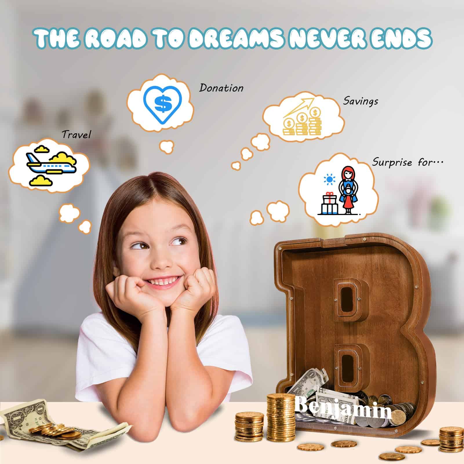 Alcancía de Letra de Madera JOOMLAFLY para - Festival - Imagen 5