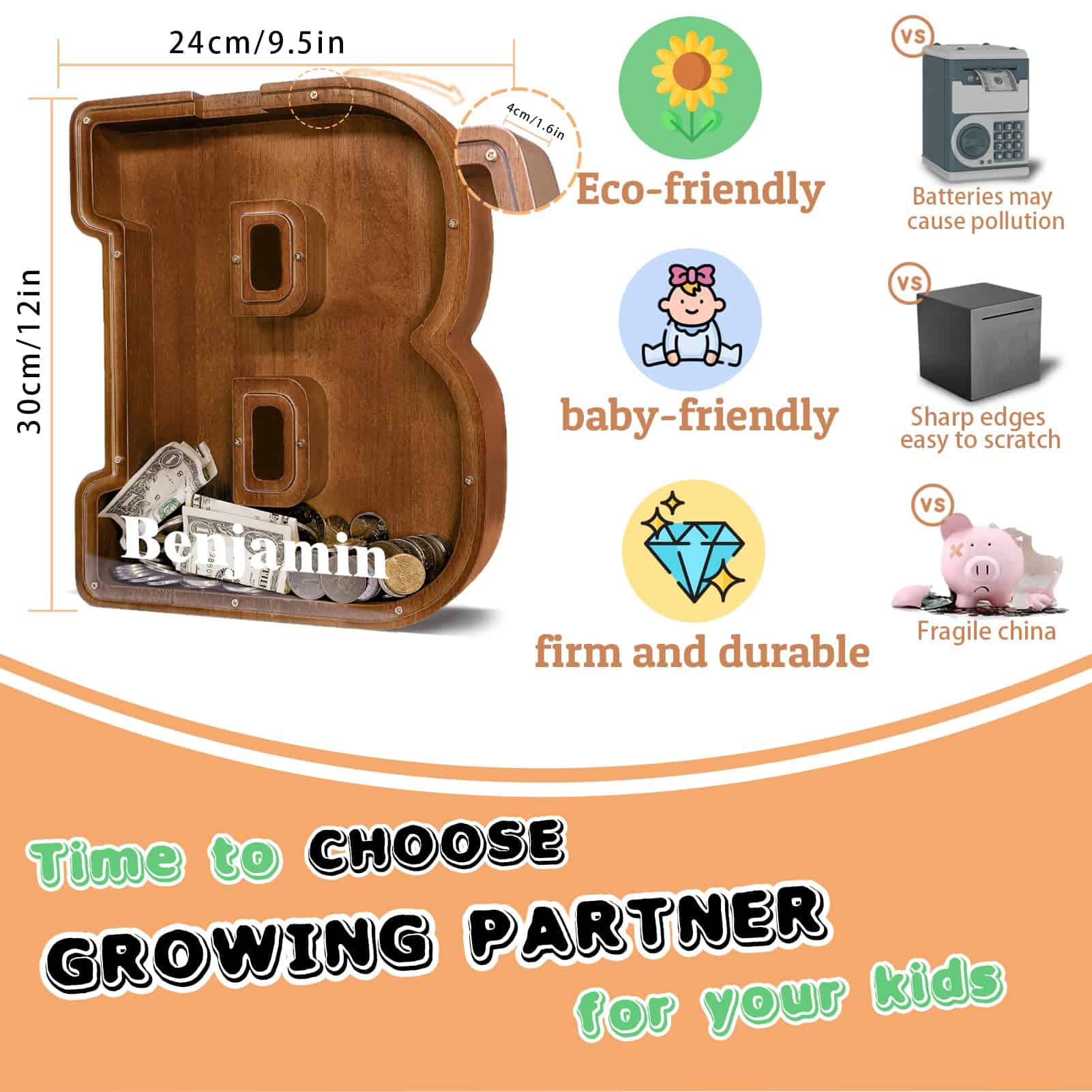 Alcancía de Letra de Madera JOOMLAFLY para - Festival - Imagen 6