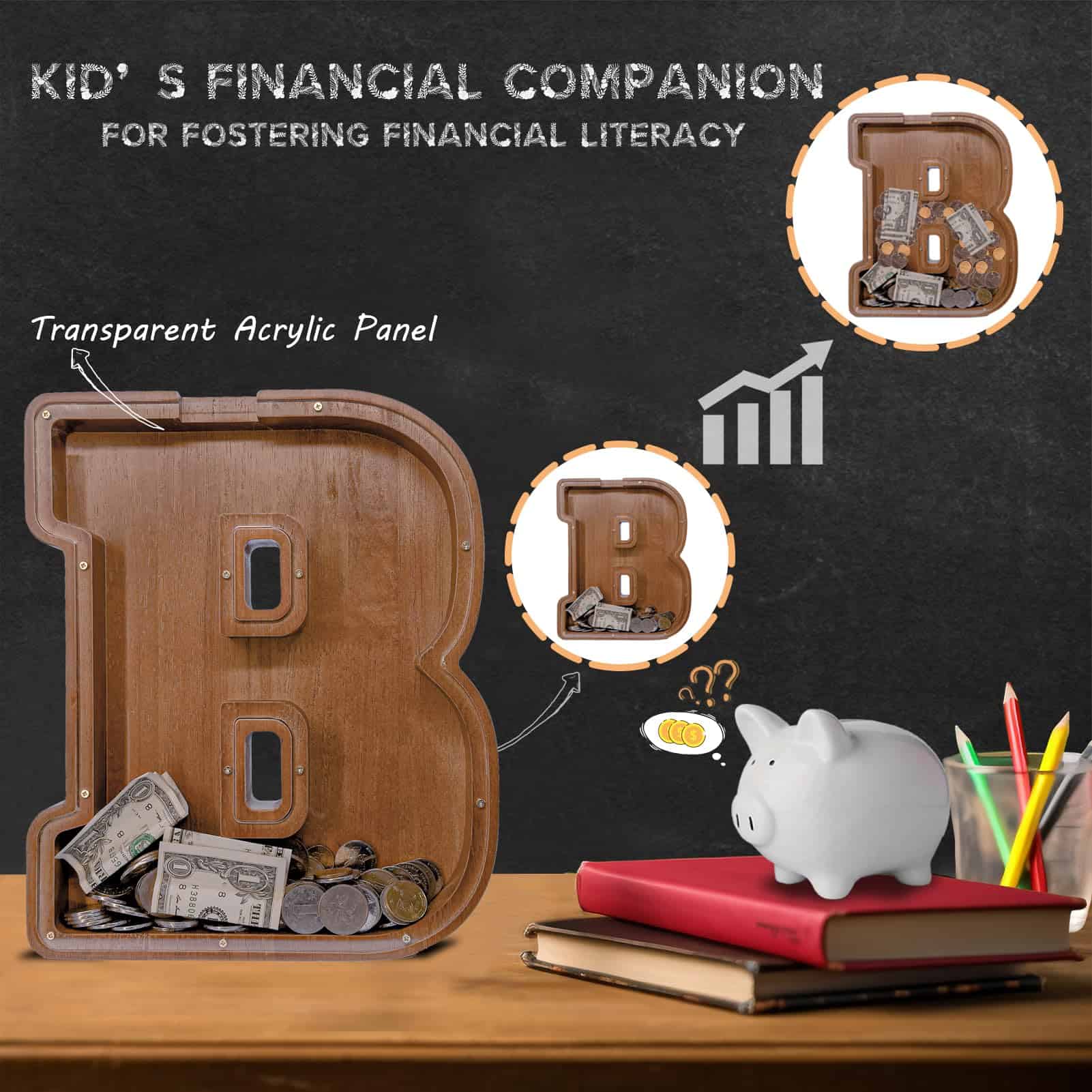 Alcancía de Letra de Madera JOOMLAFLY para - Festival - Imagen 4