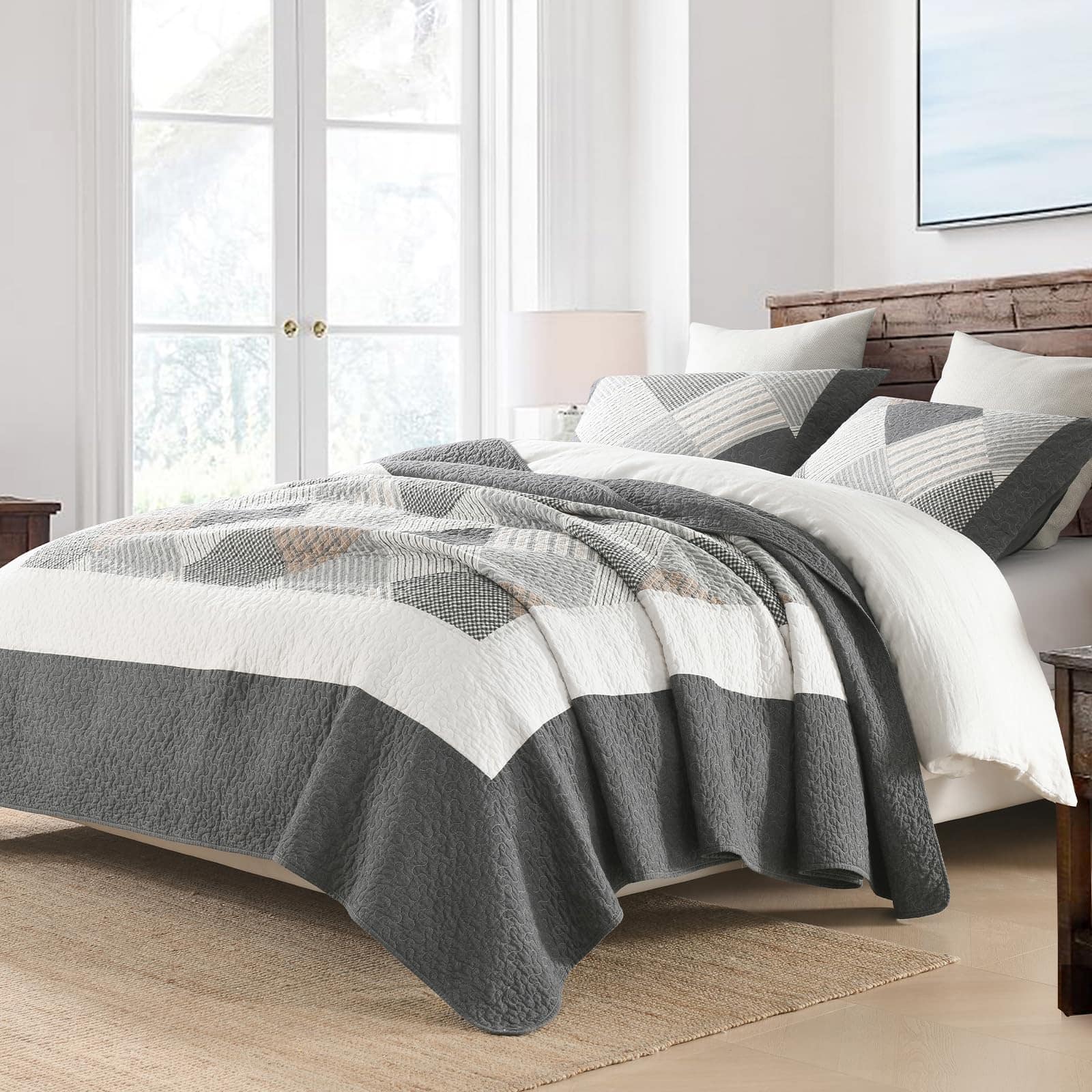 Edredones a Cuadros SOElinens Tamaño Queen - Juego de - Imagen 4