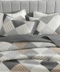 Edredones a Cuadros King Size - Juego de Edredón Reversible