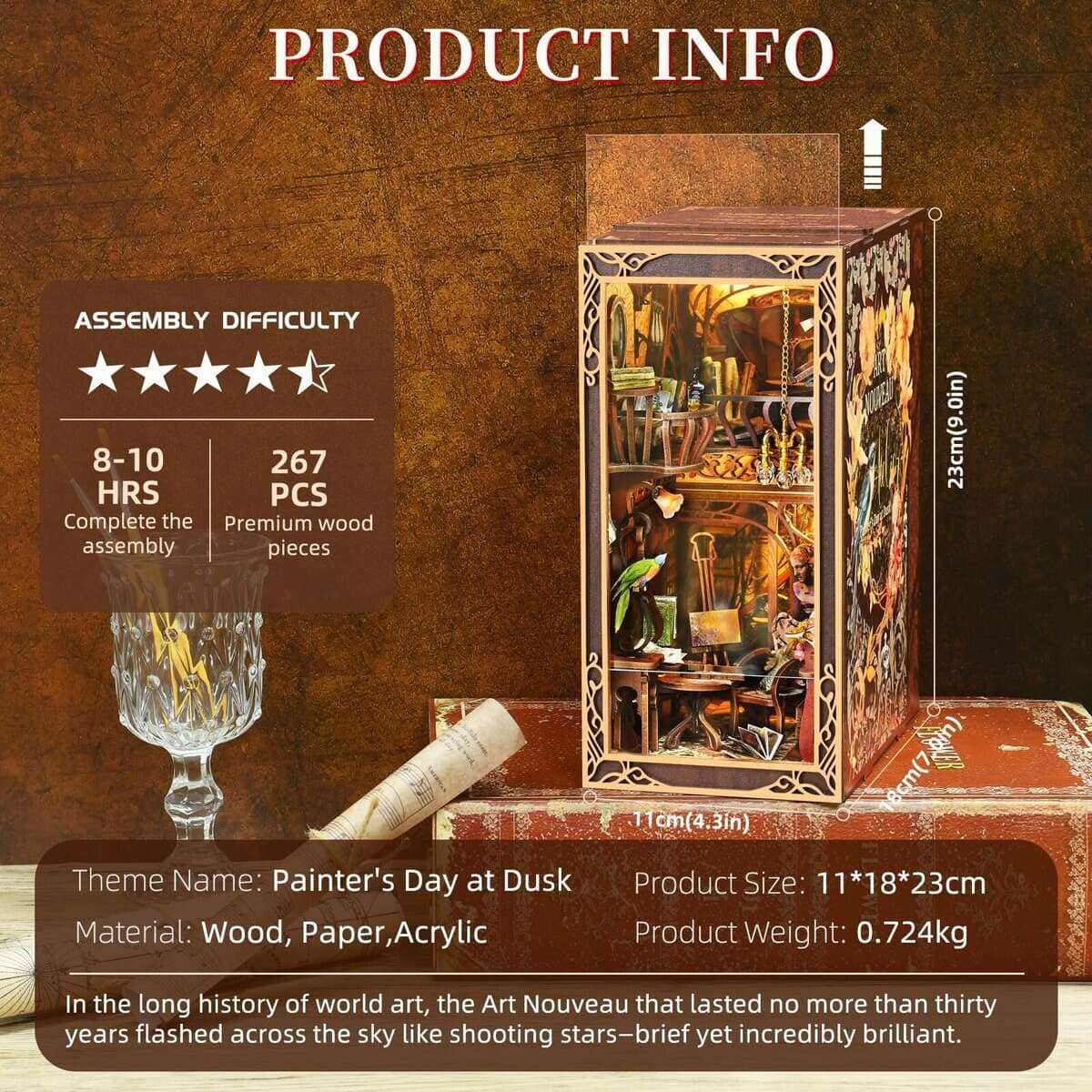 CCCDF DIY Kit de Rincón del Libro, Kit de Casa de Muñecas - Imagen 3