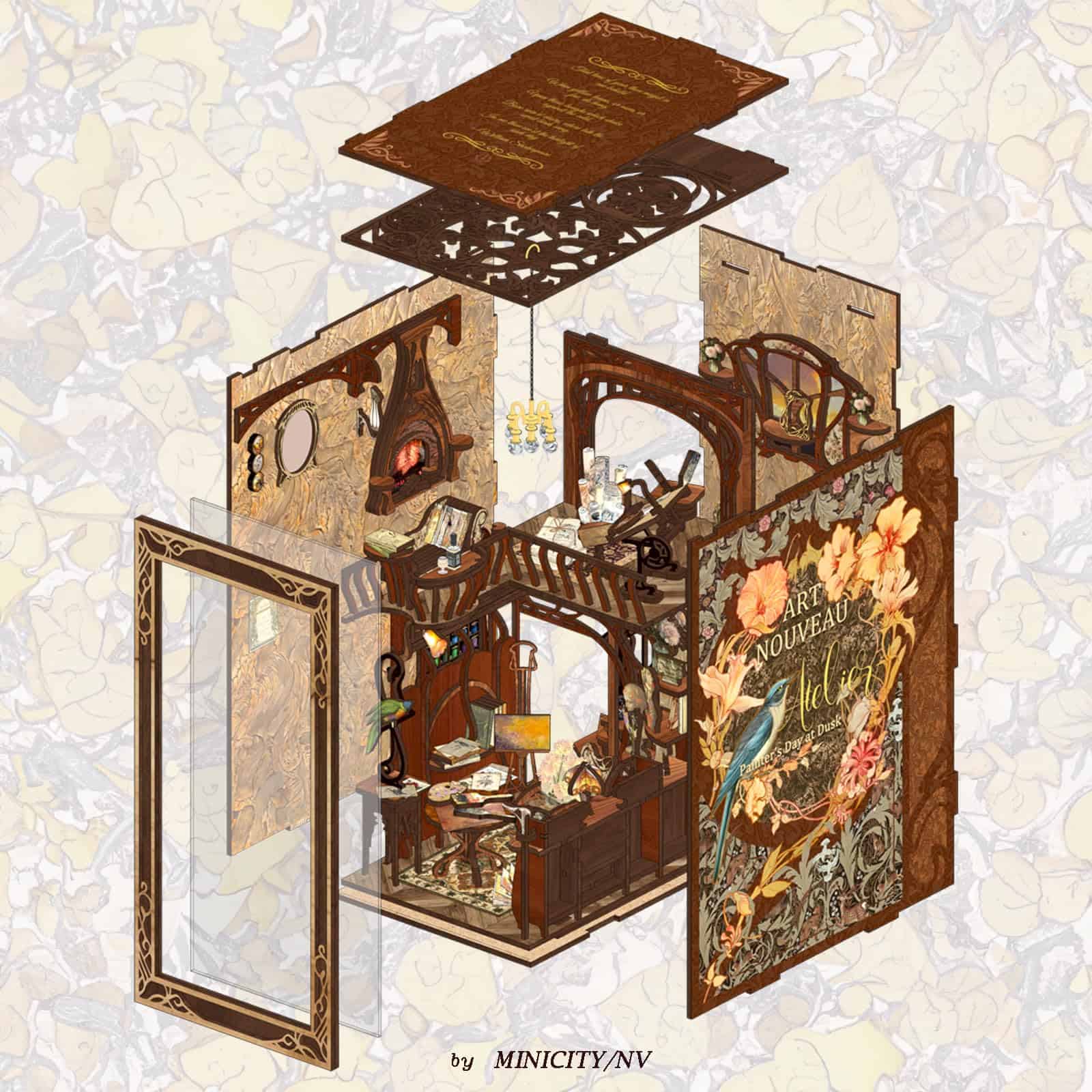 CCCDF DIY Kit de Rincón del Libro, Kit de Casa de Muñecas - Imagen 8