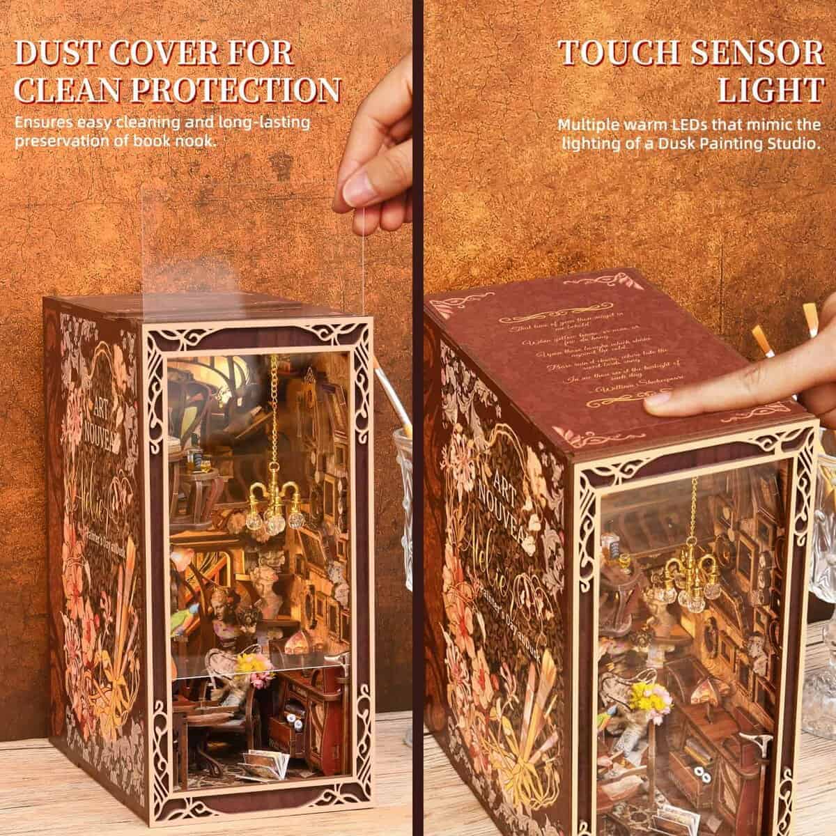 CCCDF DIY Kit de Rincón del Libro, Kit de Casa de Muñecas - Imagen 4